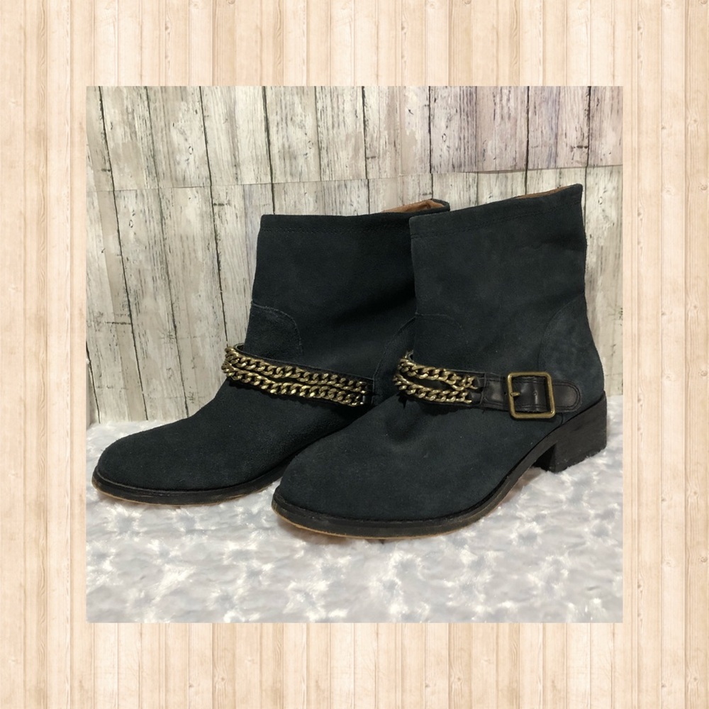 LOFT Black Suede Booties 7 - 7.5